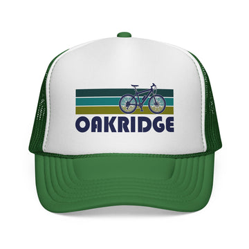 Oakridge, Oregon Retro Bike Trucker Hat - Vintage Style Oakridge Cap - 0