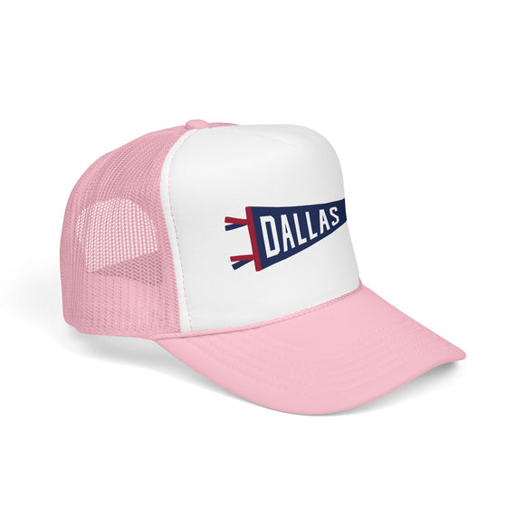 Dallas, Texas Pennant Trucker Hat — Retro Flag Foam Cap