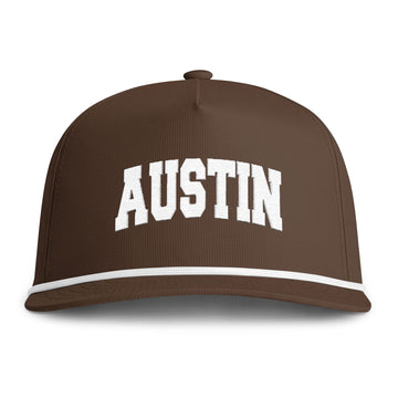Austin, Texas Embroidered Rope Hat - Vintage Sunwashed Rope Cap, Comfort Colors - 0