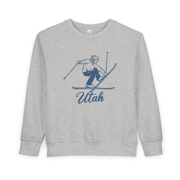 Utah Toddler Sweatshirt - Vintage Ski Utah Toddler Crewneck Sweatshirt