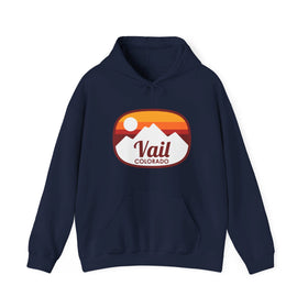 Vail, Colorado Hoodie - Retro Ombre Unisex Vail Hoodie Sweatshirt