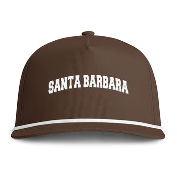 Santa Barbara, California Embroidered Rope Hat - Vintage Sunwashed Rope Cap, Comfort Colors - 0