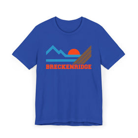 Buy true-royal Breckenridge, Colorado Retro Mountains Sunset T-Shirt | Vintage Breckenridge Tee