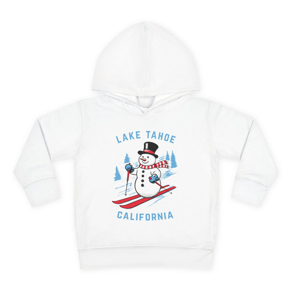 Lake Tahoe, California Toddler Hoodie - Unisex Lake Tahoe Skiing Snowman Sweatshirt