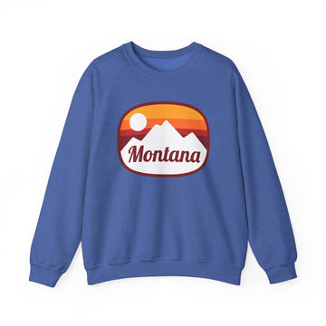 Buy heather-sport-royal Montana Sweatshirt - Unisex Retro Ombre Montana Crewneck Sweatshirt