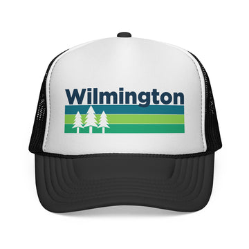 Wilmington, North Carolina Retro Trees Trucker Hat - Vintage Style Wilmington Cap
