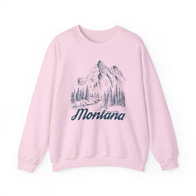 Buy light-pink Montana Sweatshirt - Mountain Illustration Graphic Crewneck