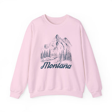 Buy light-pink Montana Sweatshirt - Mountain Illustration Graphic Crewneck