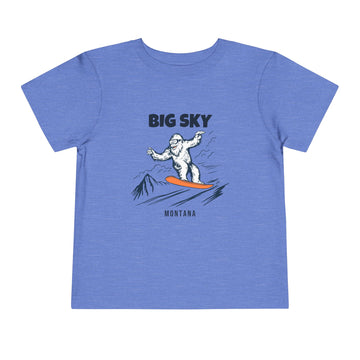 Buy heather-columbia-blue Big Sky, Montana Yeti Snowboard Toddler Tee