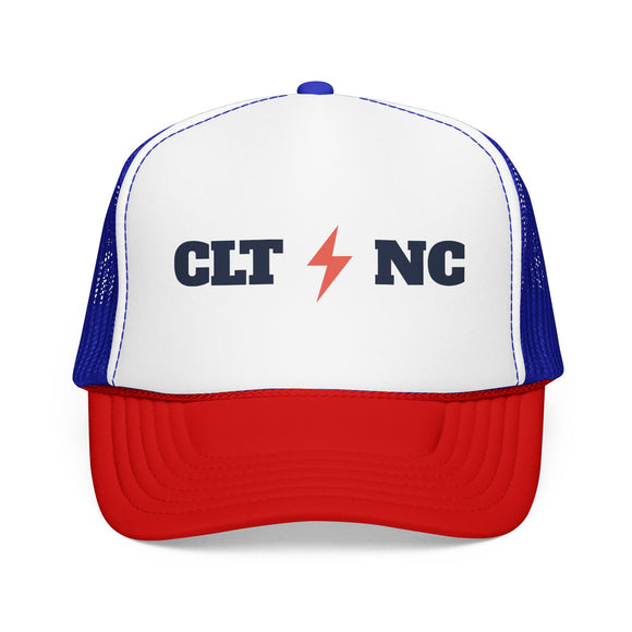 Charlotte, North Carolina Retro Trucker Hat - Lightning Foam Cap