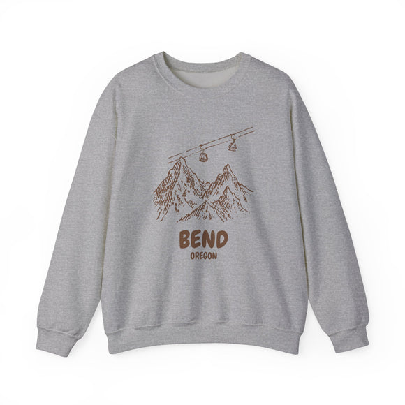 Bend, Oregon Mountain Gondola Sweatshirt, Travel Graphic