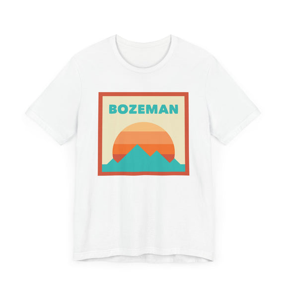 Retro Bozeman, Montana T-Shirt, Mountain Sun Tee, Unisex Graphic Shirt, Vintage Bozeman, Montana Top, Outdoor Adventure Clothing