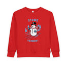 Stowe, Vermont Toddler Sweatshirt - Skiing Snowman Stowe Toddler Crewneck Sweatshirt-5
