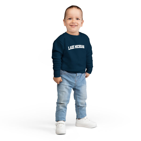 Lake Michigan Toddler Sweatshirt - Lake Michigan Toddler Crewneck Sweatshirt