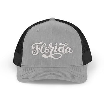 Buy heather-grey-black Florida Snapback Trucker Cap - Embroidered Florida Hat