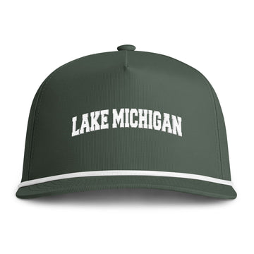 Buy moss Lake Michigan Embroidered Rope Hat - Vintage Sunwashed Rope Cap, Comfort Colors