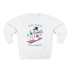 Premium Lake Tahoe, California Skiing Snowman Sweatshirt