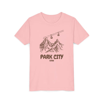Buy pink Park City, Utah Youth T-Shirt — Vintage Gondola Ski Mountain Tee