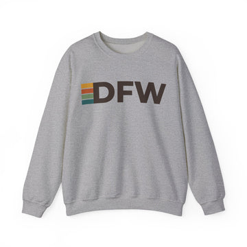 Buy sport-grey Dallas, Texas DFW Retro Stripe Sweatshirt