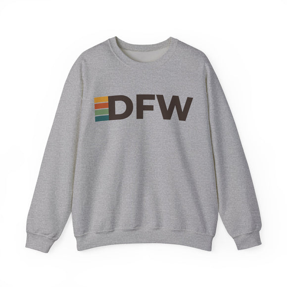 Dallas, Texas DFW Retro Stripe Sweatshirt