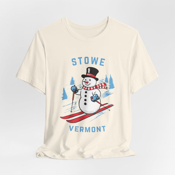 Stowe, Vermont T Shirt - Ski Snowman Graphic Tee