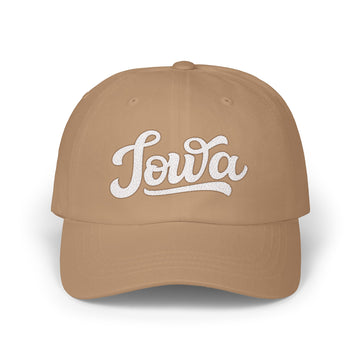 Buy khaki Iowa Dad Hat - Embroidered Iowa Classic Dad Cap