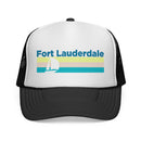 Fort Lauderdale, Florida Retro Sailboat Trucker Hat-1