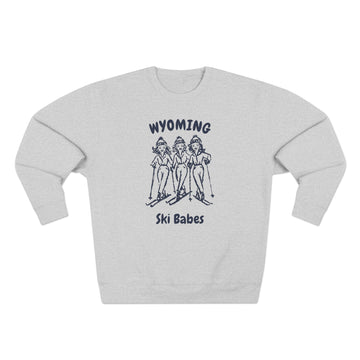Buy heather-grey Premium Wyoming Ski Babes Sweatshirt