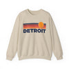 Detroit, Michigan Sweatshirt Retro Sun Unisex - Detroit Vintage Inspired Warm Pullover Jumper