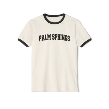 Palm Springs, California Cotton Ringer Graphic Tee - Unisex Palm Springs T Shirt, Vintage Style Tee, Men's/Women's Tee - 0