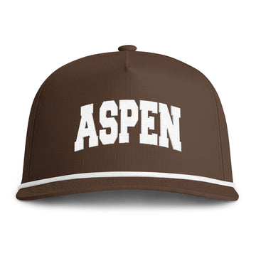 Aspen, Colorado Embroidered Rope Hat - Vintage Sunwashed Rope Cap, Comfort Colors - 0