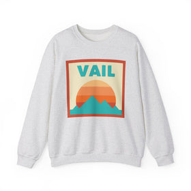 Retro Vail, Colorado Sweatshirt, Mountain Sun Design, Unisex Crewneck, Gift for Outdoorsy Friends, Vintage Vail, Colorado Jumper