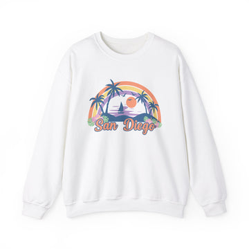 San Diego, California Sweatshirt - Unisex Retro Beach Crewneck San Diego Sweatshirt