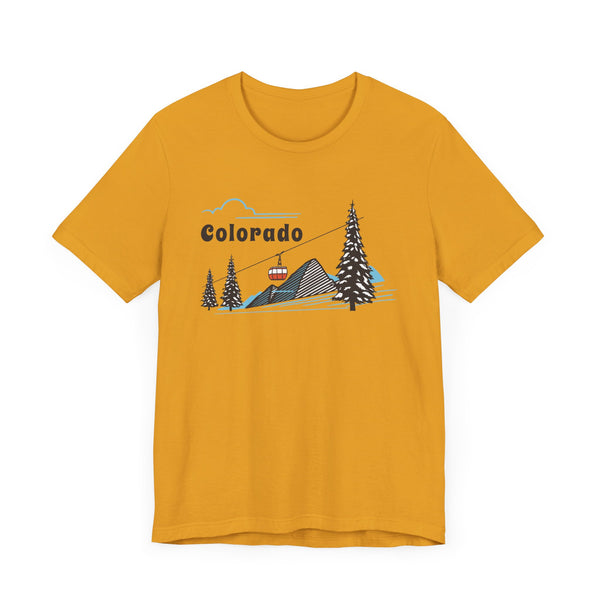 Colorado T-Shirt Retro - Adult Unisex Ski Mountain Gondola Colorado T Shirt