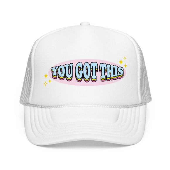 Kids You Got This Trucker Hat Boho - Youth Snapback Cap on white background