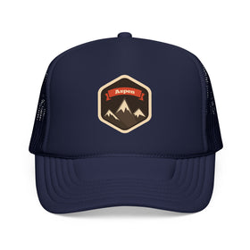 Buy dark-navy Aspen, Colorado Trucker Hat - Foam Mountain Cap