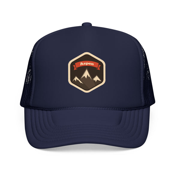 Aspen, Colorado Trucker Hat - Foam Mountain Cap