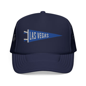 Las Vegas, Nevada Pennant Trucker Hat — Retro Flag Foam Cap