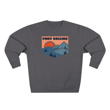 Premium Fort Collins, Colorado Mountain Graphic Sweatshirt - 0