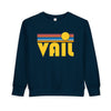 Vail, Colorado Toddler Sweatshirt - Retro Sun Vail Toddler Crewneck Sweatshirt