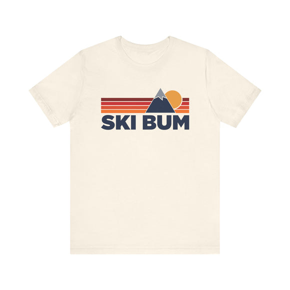 Retro Ski Bum T-shirt, Mountain Tee, Vintage Ski Bum Unisex Jersey Shirt, Outdoor Hiking Apparel
