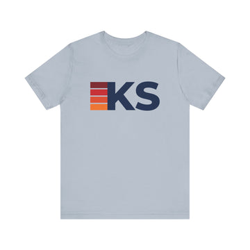 Buy light-blue Kansas Retro Stripes T-Shirt | Kansas State Tee