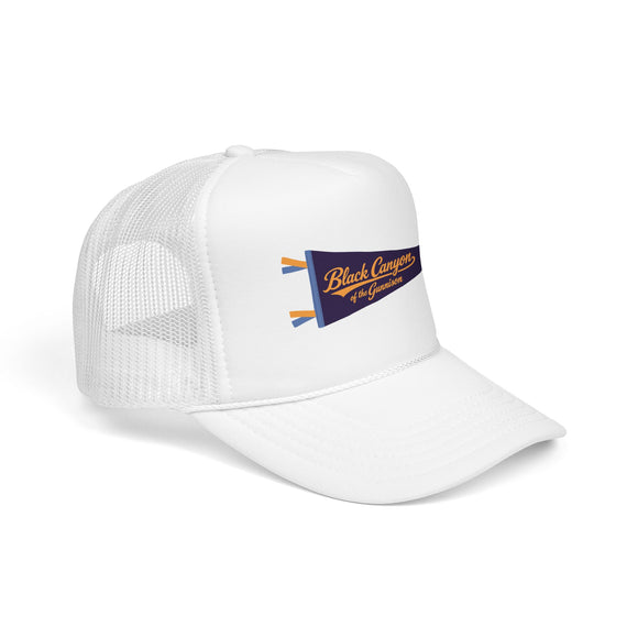 Black Canyon National Park Pennant Trucker Hat — Vintage Foam Mesh Cap