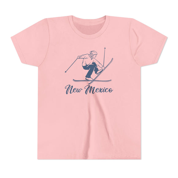New Mexico Youth Vintage Snow Ski Graphic Tee - Kids T Shirt