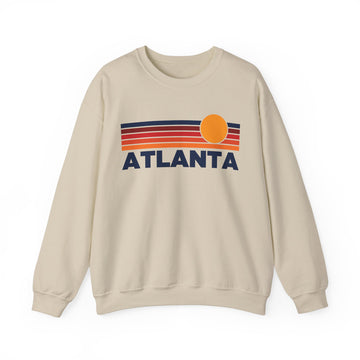 Atlanta, Georgia Sweatshirt Retro Sun Unisex - Atlanta Vintage Inspired Warm Pullover Jumper - 0