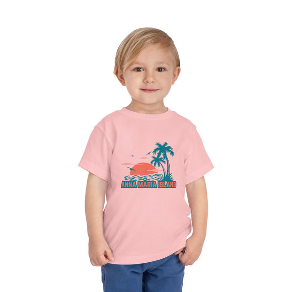 Anna Maria Island, Florida Toddler T-Shirt - Retro Palm Tree Toddler Anna Maria Island Shirt