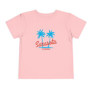 Buy pink Sarasota, Florida Toddler T-Shirt - Retro Palm Tree Toddler Sarasota Shirt - Palm Script