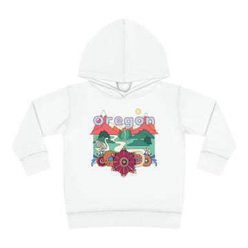 Buy white Oregon Toddler Hoodie - Boho Mountain Unisex Oregon Toddler Sweatshirt