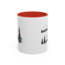 California Retro Snow Skiing Mountain 11 oz Mug, Ski Lodge Decor Coffee Cup, Mountain Gondola Lover Gift, Retro Skiing Mug-2
