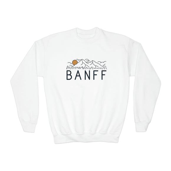 Banff, Canada Youth Sweatshirt - Unisex Kid's Banff Crewneck Sweatshirt